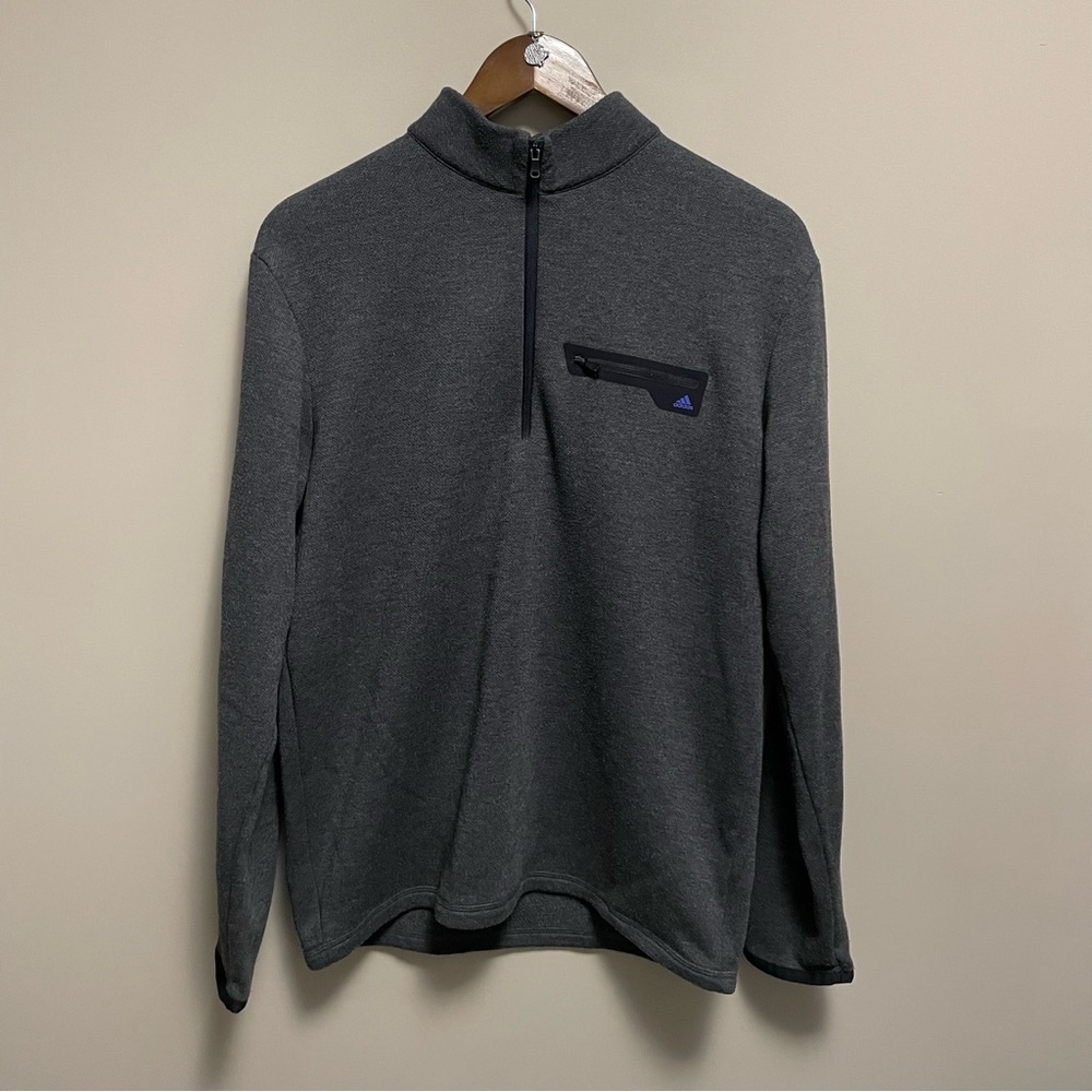 Adidas Grey Sports Performance 1/2 Zip Sweatshirt Men’s Medium
